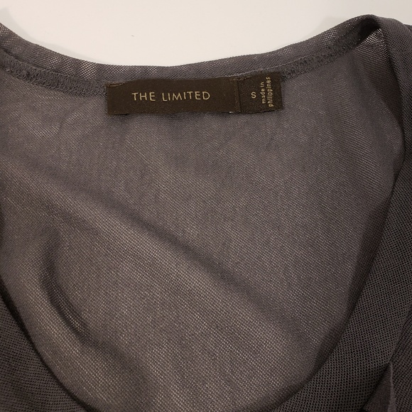 The Limited Sheer Dressy Gray Blouse Small - Picture 3 of 4